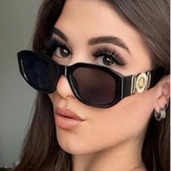 Feisedy | Fashion Retro Biggie Black and Gold Unisex Sunglasses - Picture 4 of 14